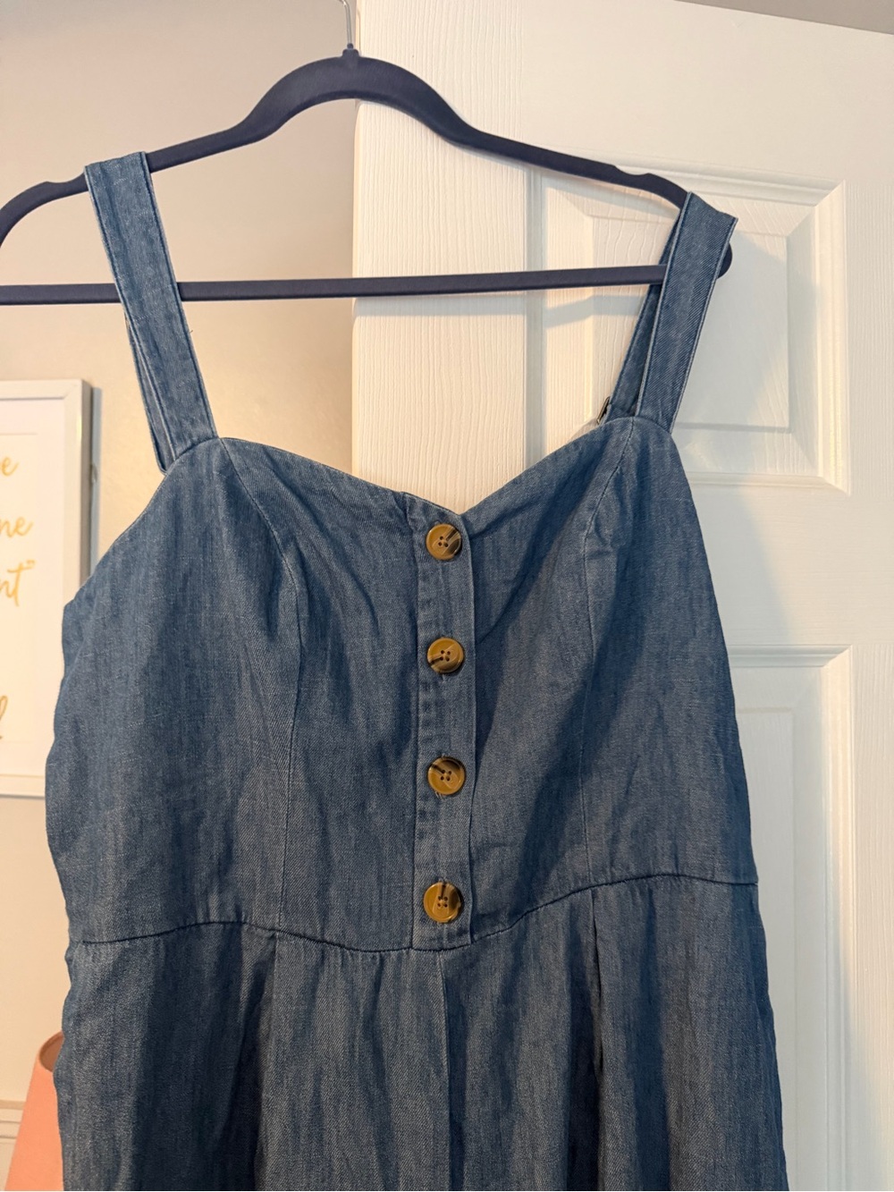 Old Navy Blue Denim Button-Front Jumper Romper